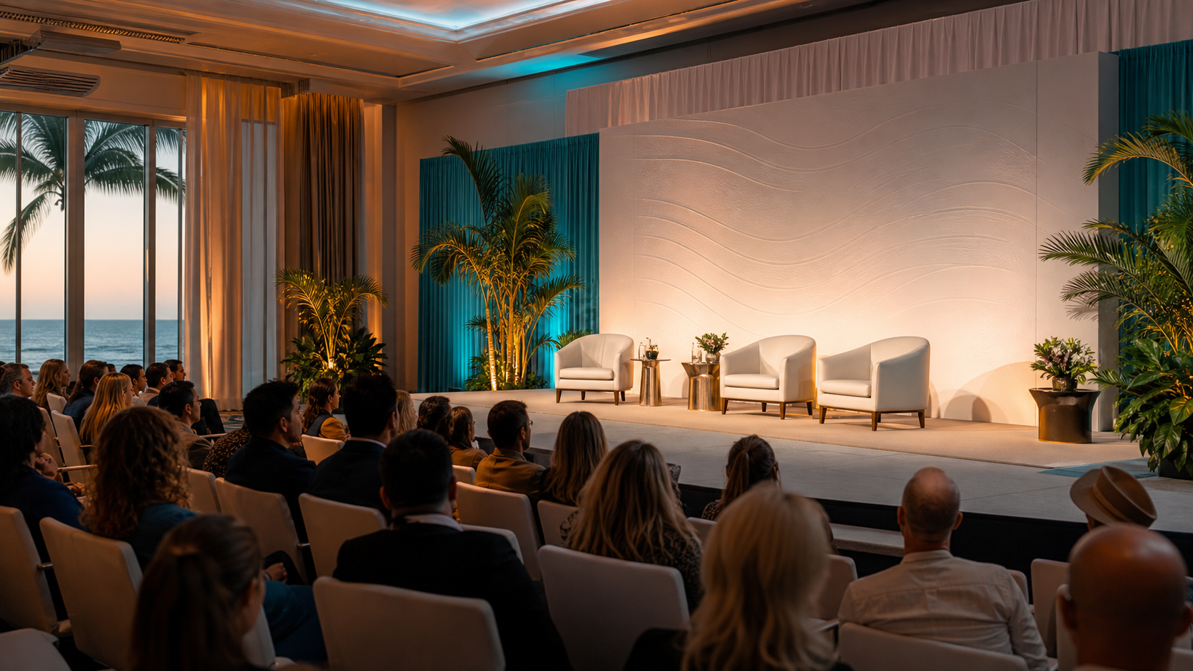 Premium summit stage with audience seating